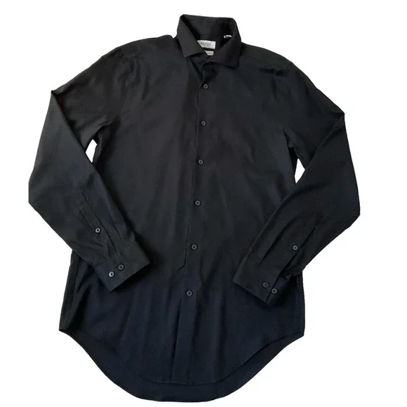calvin klein black dress shirt Lyocell Solid Casual Shirt main image 1